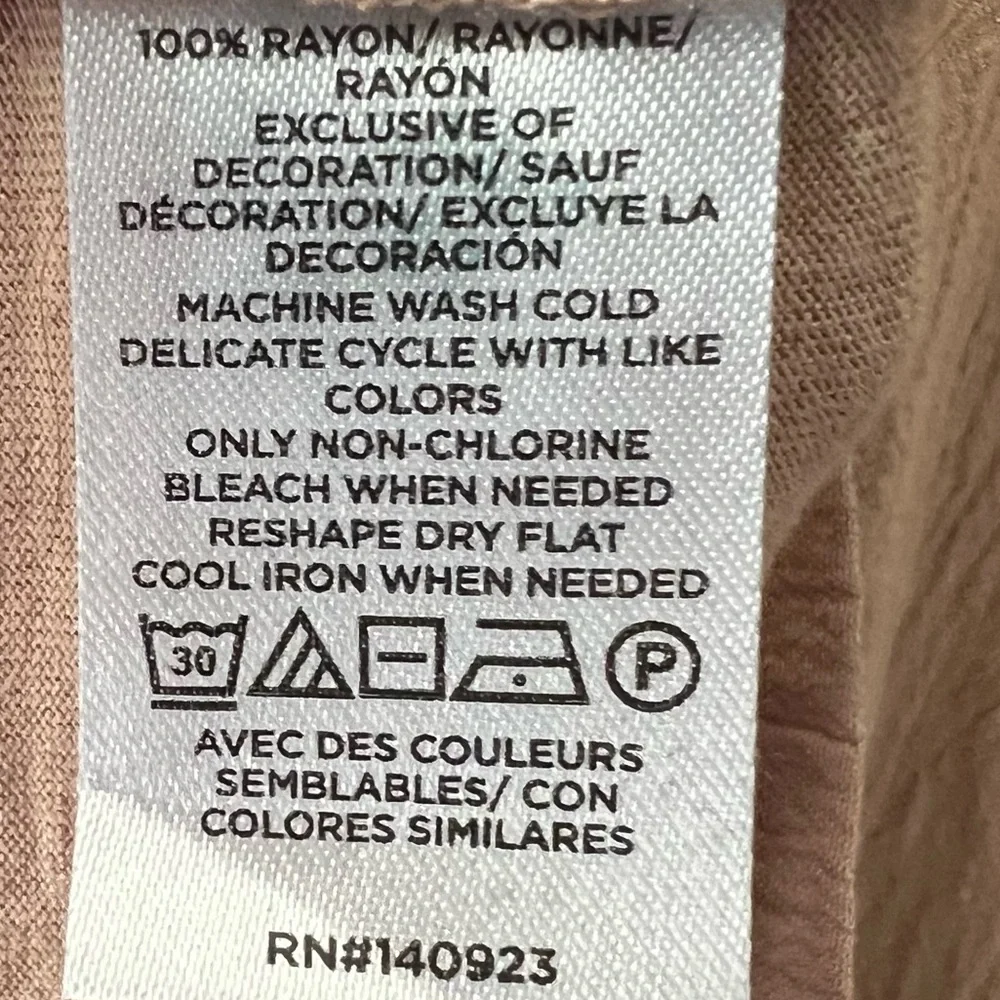 LOFT Cutout Yoke Flutter Sleeve Mixed Media Top - Picture 5 of 6